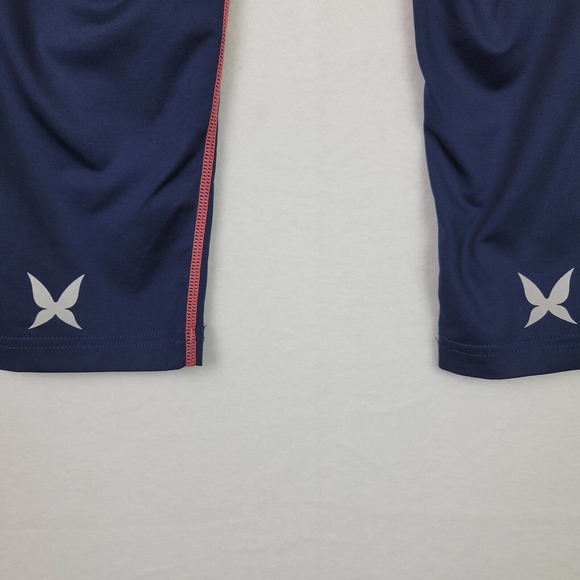 Kari Traa Womens Cropped Leggings Mid Rise Size Medium Navy Blue Yoga Activewear - Picture 6 of 7